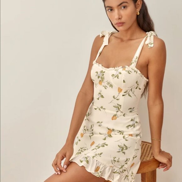 NWOT Reformation Christine dress- Citron - Picture 2 of 8